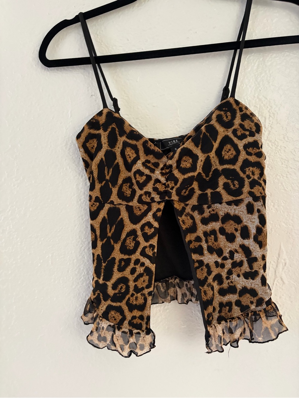 Vibe Leopard Print Spaghetti Strap Cami in Brown and Black